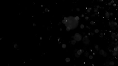 İzole bulut siyah arka plan kabarcık Bokeh toz