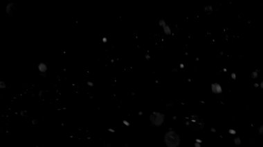 İzole bulut siyah arka plan kabarcık Bokeh toz