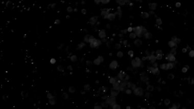 İzole bulut siyah arka plan kabarcık Bokeh toz