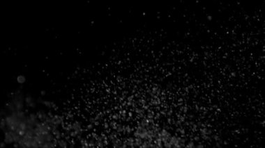 İzole bulut siyah arka plan kabarcık Bokeh toz