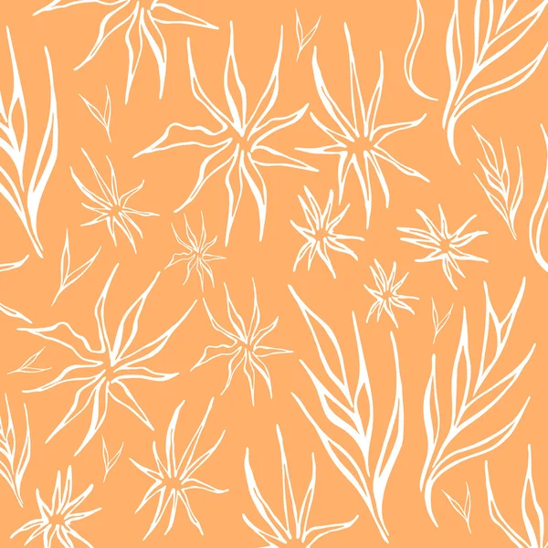 Vektör soyut çiçek ve yaprakları desen.