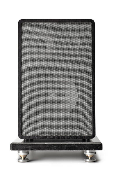 Music black column isolated on white background. concert speaker.