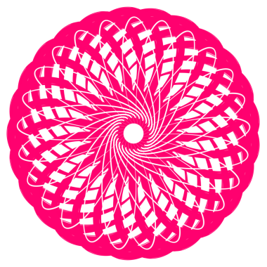 Geometrik soyut mandala desen tasarımı. Parlak kırmızı yuvarlak şekilli. Arkaplan duvar kağıdı dekor grafik ögesi ve yaratıcı projeler için modern dijital sanat illüstrasyonu.