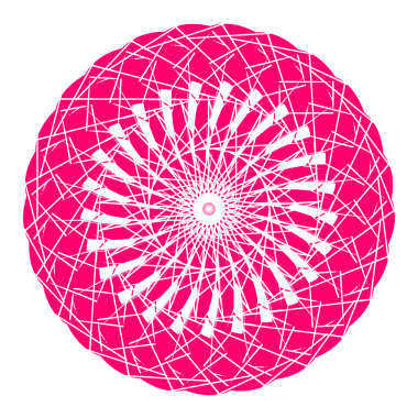 Geometrik soyut mandala desen tasarımı. Parlak kırmızı yuvarlak şekilli. Arkaplan duvar kağıdı dekor grafik ögesi ve yaratıcı projeler için modern dijital sanat illüstrasyonu.