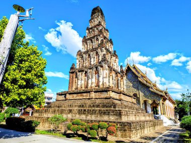 Dvaravati mimarisi, Suwan Chedi Jungkot (Ku Kut) Pagoda Wat Chammathewi (Wat Cham Thewi) tapınağı, kültürel turizm merkezi, Lamphun, Tayland 16 Kasım 2025.