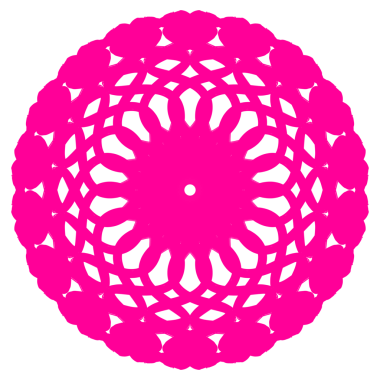 Parlak Pembe Geometrik Mandala Tasarımı Soyut Çiçek Dekoratif Dekoratif Dantel Şekil Elementi Vivid Fuchsia Vektör Sanat Arkaplanı.