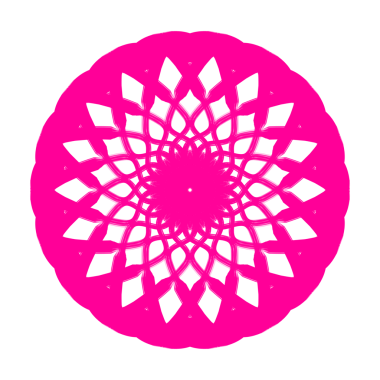 Parlak Pembe Geometrik Mandala Tasarımı Soyut Çiçek Dekoratif Dekoratif Dantel Şekil Elementi Vivid Fuchsia Vektör Sanat Arkaplanı.