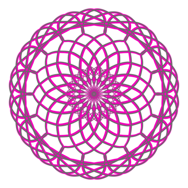 Çağdaş Magenta ve Gri Renklerde Soyut Geometrik Mandala Tasarımı Dairesel Dekoratif Simetrik Kutsal Geometri Dekoratif Duvar Kağıdı Kumaşı ve Arkaplan Grafik Elemanı