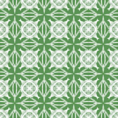 Tayland Yeşil ve Beyaz Ikat Kusursuz Şekilsiz Geometrik Doğulu Tekstil Kumaş Duvar Kağıdı Kağıt Kaplama Arkaplanı Dekorasyonu