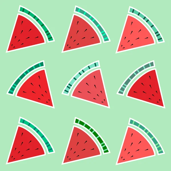 Wassermelonenscheiben. Nahtloser Hintergrund. — Stockvektor
