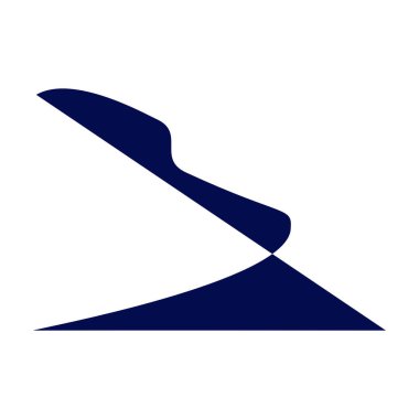 Parlak ve modern bir logo şablonu keşfedin. Bu akışkan, dinamik şekil koyu mavi renkli bir kuş, bir kanat ya da soyut bir harf olarak yorumlanabilir..