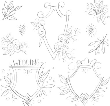 El çizim düğün öğeleri