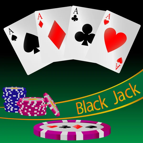 Абстрактная иллюстрация карточной игры Black Jack — стоковый вектор