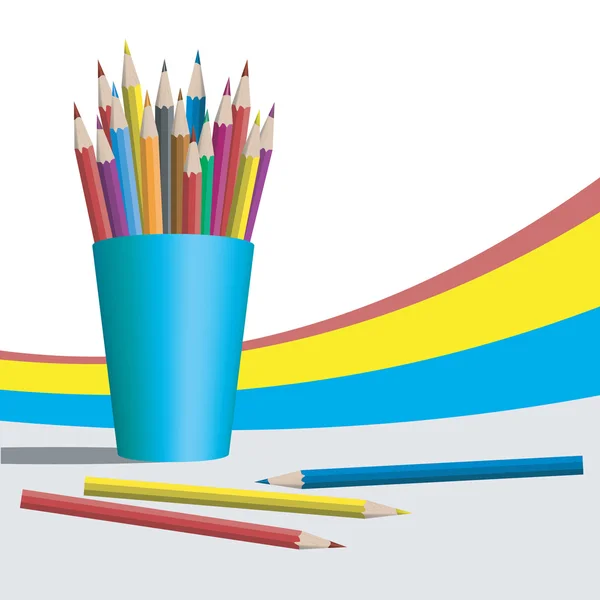 Fundo vetorial com lápis coloridos . —  Vetores de Stock