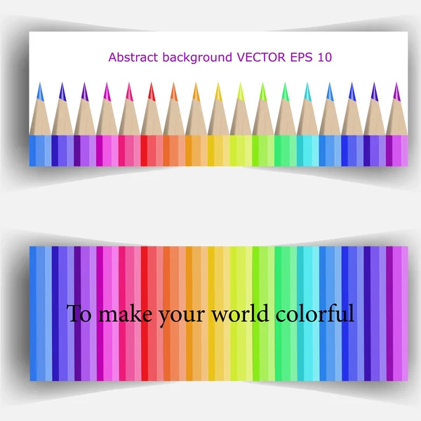 Ilustração vetorial de uma bandeira com lápis coloridos . — Vetor de Stock
