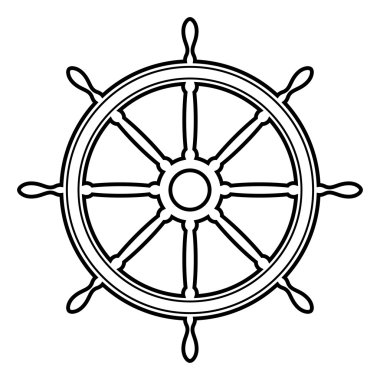 Bir geminin dümen vektör çizim.