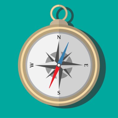 Bir pusulanın vektör illüstrasyonu.