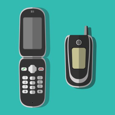 Bir cep telefonu kapaklı vektör çizim.