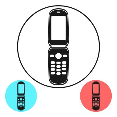 Bir cep telefonu kapaklı vektör çizim.