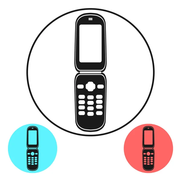 Ilustración vectorial de un teléfono móvil clamshell . — Vector de stock