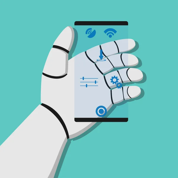 Vektor illustration av en smartphone i hand. — Stock vektor
