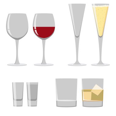 Gözlük bir dizi vektör çizim.