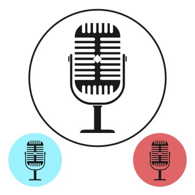 Retro mikrofonun vektör illüstrasyonu.