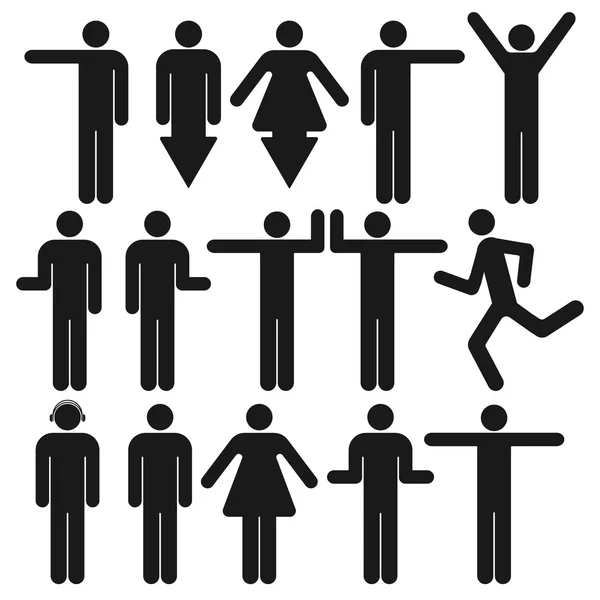 Stick Figure Stickman Stick Man Basic Human Actions Positions Poses  Postures Standing Sitting Thinking Waving Pictogram Icons PNG SVG Vector