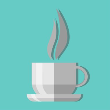 Vektör simgesi bir fincan sıcak kahve.