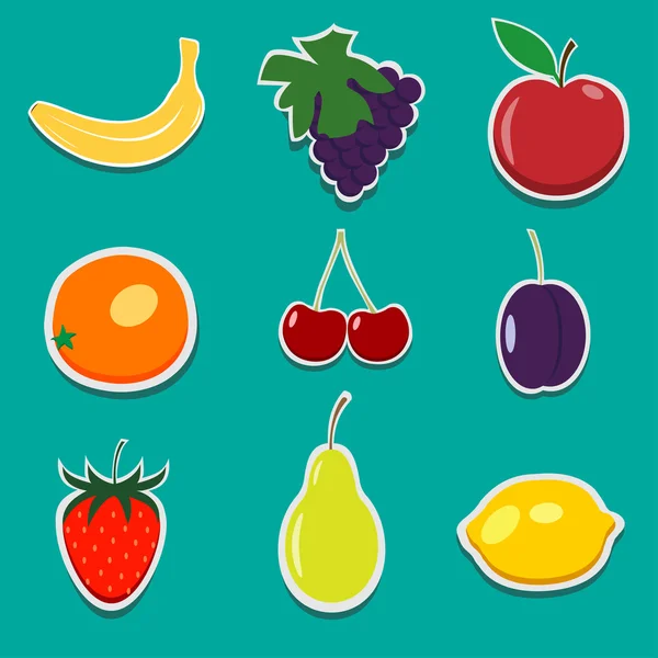 Vector set of fruit. — Stock Vector