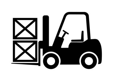 Forklift simgesi, vektör grafikleri, resimleme.