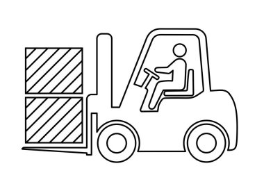 Forklift simgesi, vektör grafikleri, resimleme.