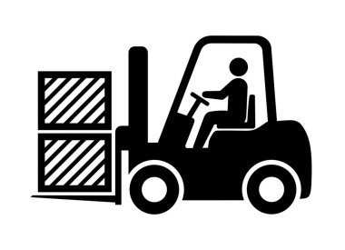 Forklift simgesi, vektör grafikleri, resimleme.