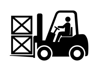 Forklift simgesi, vektör grafikleri, resimleme.