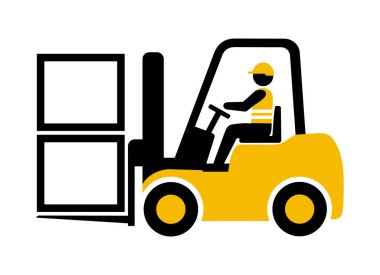 Forklift simgesi, vektör grafikleri, resimleme.