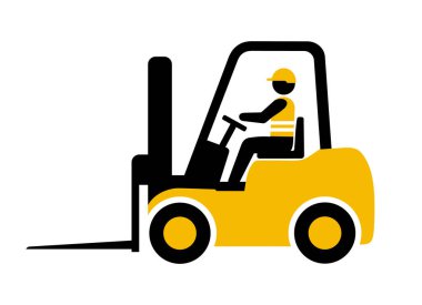 Forklift simgesi, vektör grafikleri, resimleme.