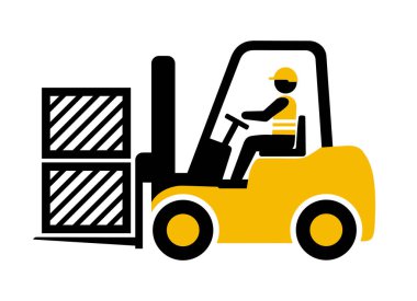 Forklift simgesi, vektör grafikleri, resimleme.