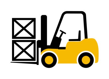 Forklift simgesi, vektör grafikleri, resimleme.