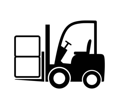 Forklift simgesi, vektör grafikleri, resimleme.