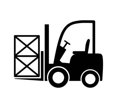 Forklift simgesi, vektör grafikleri, resimleme.