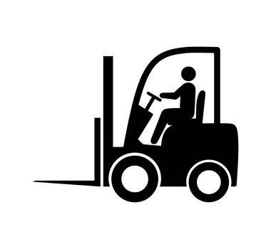 Forklift simgesi, vektör grafikleri, resimleme.