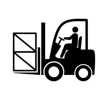 Forklift simgesi, vektör grafikleri, resimleme.