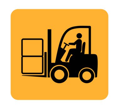 Forklift simgesi, vektör grafikleri, resimleme.