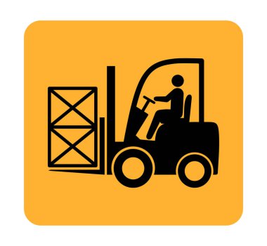 Forklift simgesi, vektör grafikleri, resimleme.