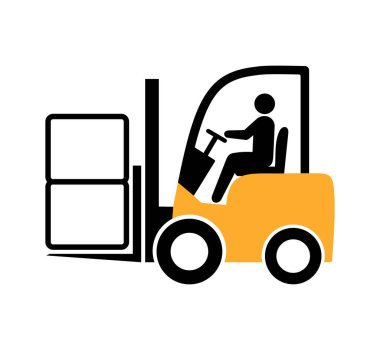 Forklift simgesi, vektör grafikleri, resimleme.