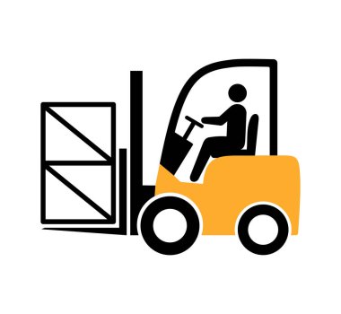 Forklift simgesi, vektör grafikleri, resimleme.