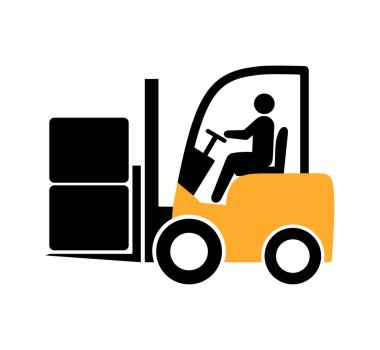 Forklift simgesi, vektör grafikleri, resimleme.