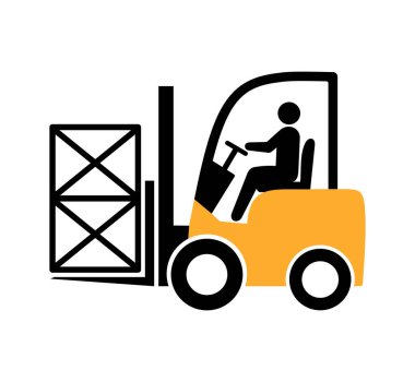 Forklift simgesi, vektör grafikleri, resimleme.