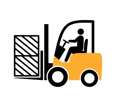 Forklift simgesi, vektör grafikleri, resimleme.