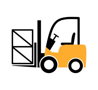 Forklift simgesi, vektör grafikleri, resimleme.